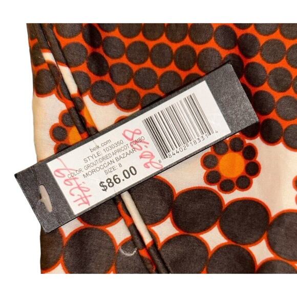 Madison Festive Cotton Orange‎ Brown Tan Red Skirt Size 8 Zipper NWT $86 - Picture 3 of 7